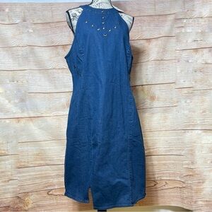 Ashley Stewart Plus Size Curvy Womens Sleeveless Denim‎ Dress